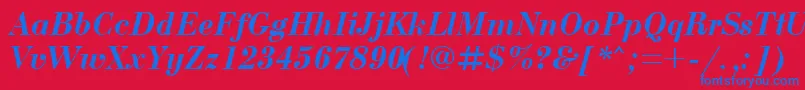 Bdn76C Font – Blue Fonts on Red Background