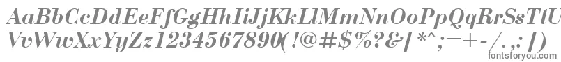 Bdn76C-fontti – harmaat kirjasimet valkoisella taustalla