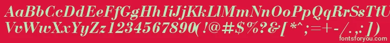 Bdn76C Font – Green Fonts on Red Background