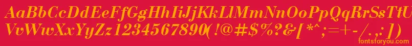 Bdn76C Font – Orange Fonts on Red Background