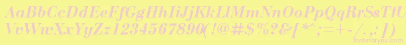 Bdn76C Font – Pink Fonts on Yellow Background