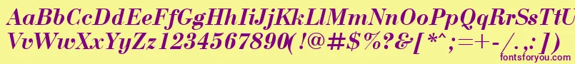 Bdn76C Font – Purple Fonts on Yellow Background