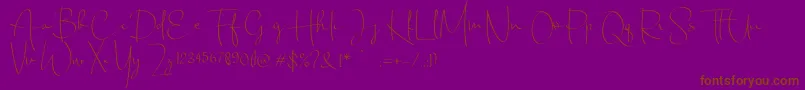 Chandrawinata-Schriftart – Braune Schriften auf violettem Hintergrund