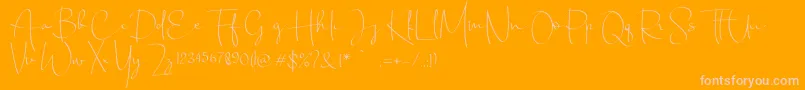 Chandrawinata-Schriftart – Rosa Schriften auf orangefarbenem Hintergrund