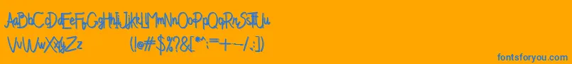 Chandry Vintage-Schriftart – Blaue Schriften auf orangefarbenem Hintergrund