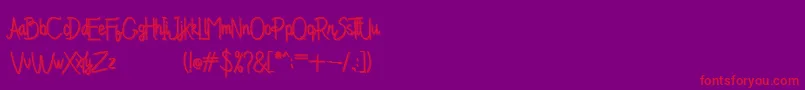 Chandry Vintage-Schriftart – Rote Schriften auf violettem Hintergrund