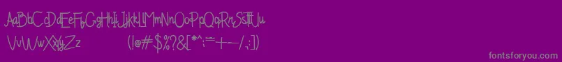 フォントChandry – 紫の背景に灰色の文字