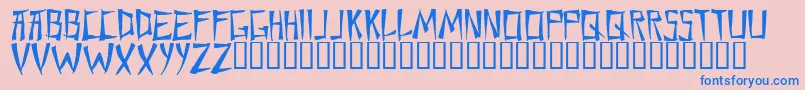 フォントChane    – ピンクの背景に青い文字
