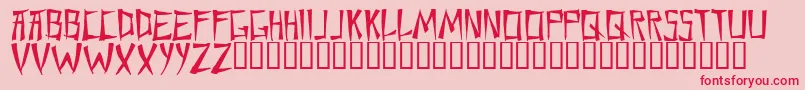 フォントChane    – ピンクの背景に赤い文字