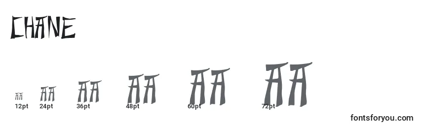 Размеры шрифта Chane    (123123)