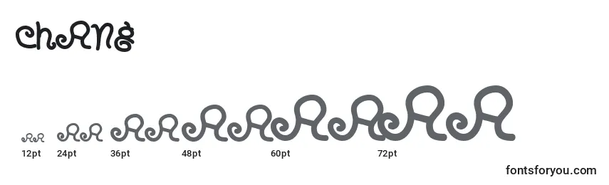 Größen der Schriftart CHANG    (123124)