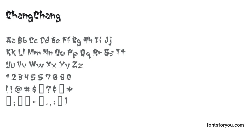 Schriftart ChangChang (123125) – Alphabet, Zahlen, spezielle Symbole