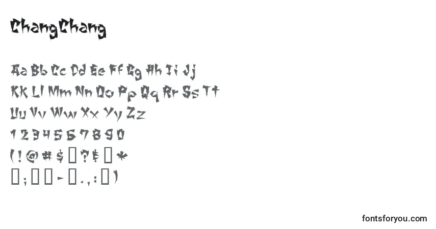 Police ChangChang (123125) - Alphabet, Chiffres, Caractères Spéciaux