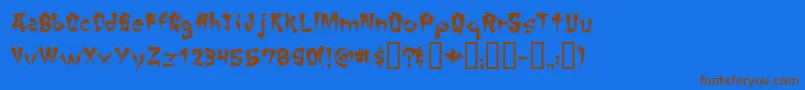 ChangChang Font – Brown Fonts on Blue Background