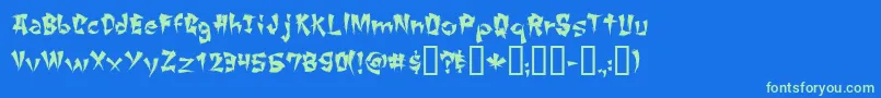 ChangChangフォントについての詳細 フォントChangChang – 青い背景に緑のフォント
