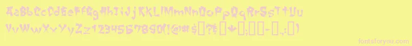 ChangChang Font – Pink Fonts on Yellow Background