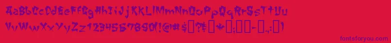 ChangChang Font – Purple Fonts on Red Background