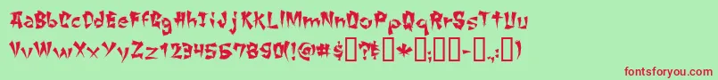 ChangChang Font – Red Fonts on Green Background