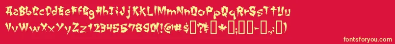 ChangChang-Schriftart – Gelbe Schriften auf rotem Hintergrund