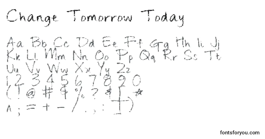 Change Tomorrow Today Font – alphabet, numbers, special characters