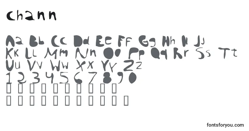 Czcionka Chann    (123127) – alfabet, cyfry, specjalne znaki