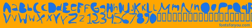chann    Font – Blue Fonts on Orange Background