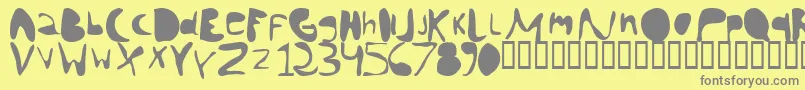 chann   -Schriftart – Graue Schriften auf gelbem Hintergrund