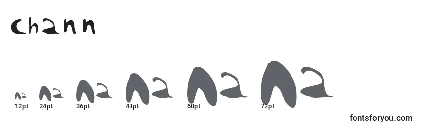 Размеры шрифта Chann    (123127)