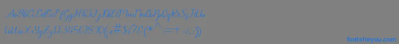 フォントChanteka – 灰色の背景に青い文字