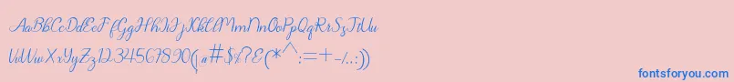 フォントChanteka – ピンクの背景に青い文字