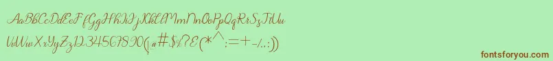 Chanteka-Schriftart – Braune Schriften auf grünem Hintergrund