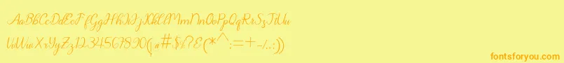 フォントChanteka – オレンジの文字が黄色の背景にあります。