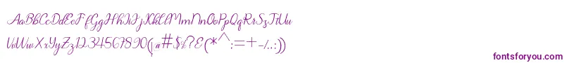 Chanteka-Schriftart – Violette Schriften auf weißem Hintergrund