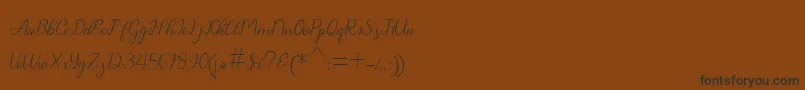 フォントChanteka – 黒い文字が茶色の背景にあります