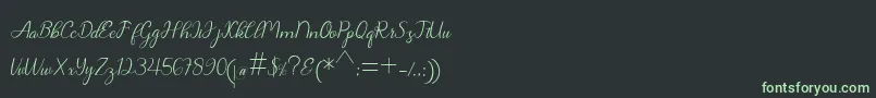 フォントChanteka – 黒い背景に緑の文字