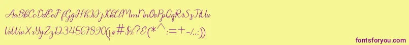 Chanteka Font – Purple Fonts on Yellow Background