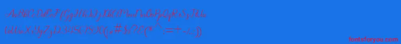 Chanteka-Schriftart – Rote Schriften auf blauem Hintergrund