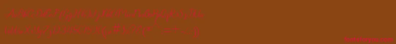 Chanteka-Schriftart – Rote Schriften auf braunem Hintergrund