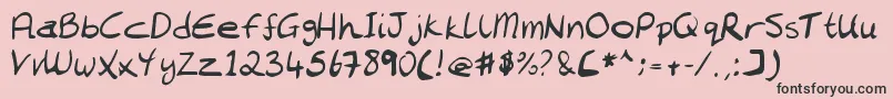 Chantell Hand Font – Black Fonts on Pink Background