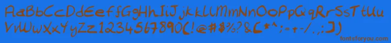Шрифт Chantell Hand – коричневые шрифты на синем фоне