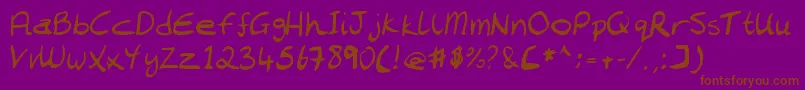 Chantell Hand Font – Brown Fonts on Purple Background