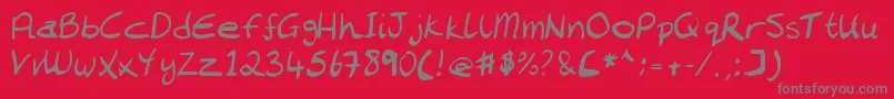 Chantell Hand Font – Gray Fonts on Red Background