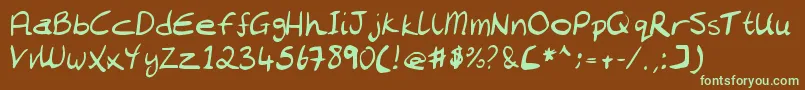 Chantell Hand Font – Green Fonts on Brown Background