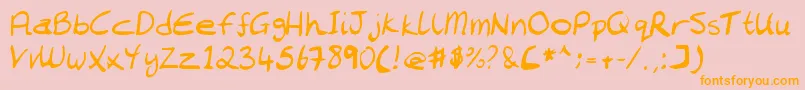 Chantell Hand Font – Orange Fonts on Pink Background