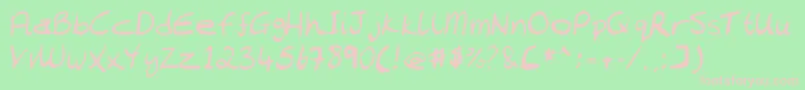 Chantell Hand-fontti – vaaleanpunaiset fontit vihreällä taustalla