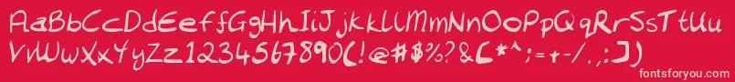 Chantell Hand Font – Pink Fonts on Red Background
