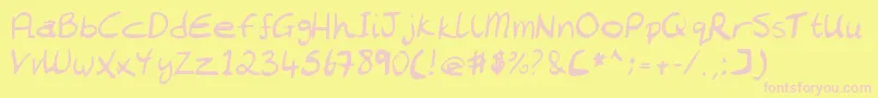 Chantell Hand Font – Pink Fonts on Yellow Background
