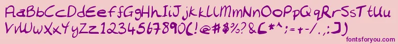 Chantell Hand Font – Purple Fonts on Pink Background