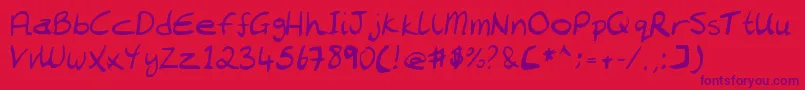 Chantell Hand Font – Purple Fonts on Red Background