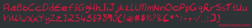 Chantell Hand Font – Red Fonts on Black Background
